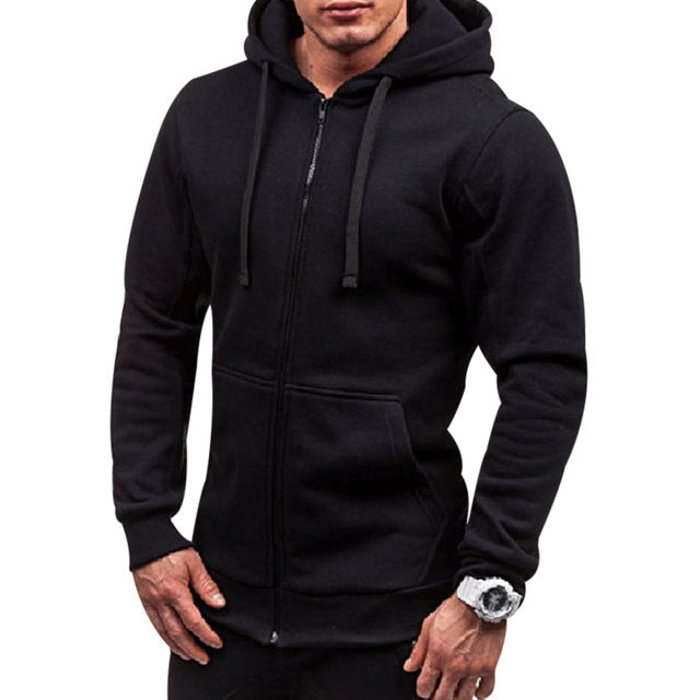 Plus Size Men Drawstring Hoodies Black