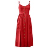 Elegant V Neck Mid Party Leopard Strap Sleeveless Sun Dress