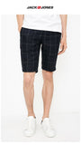 JackJones Men's Linen Window Plaid Shorts