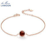 Classic 6mm 1.1 Ct Red Garnet 925 Charm Bracelet For Women