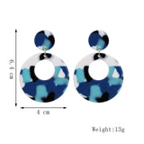 Round Ear Drop Acrylic Boho Earring For Women
