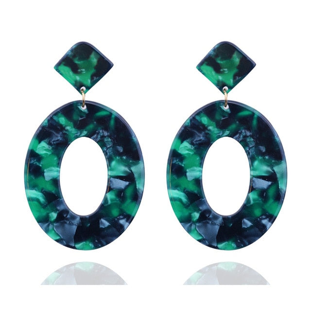 Round Ear Drop Acrylic Boho Earring For Women