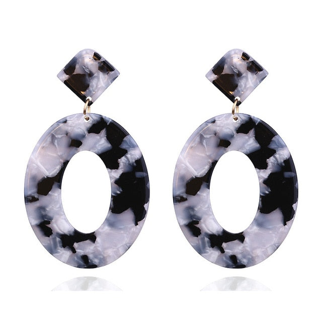 Round Ear Drop Acrylic Boho Earring For Women