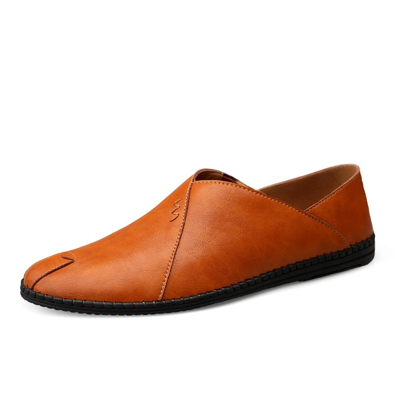 Split Leather Upper With Outsole Rubber PU Mens Casual Loafer Boat Shoe