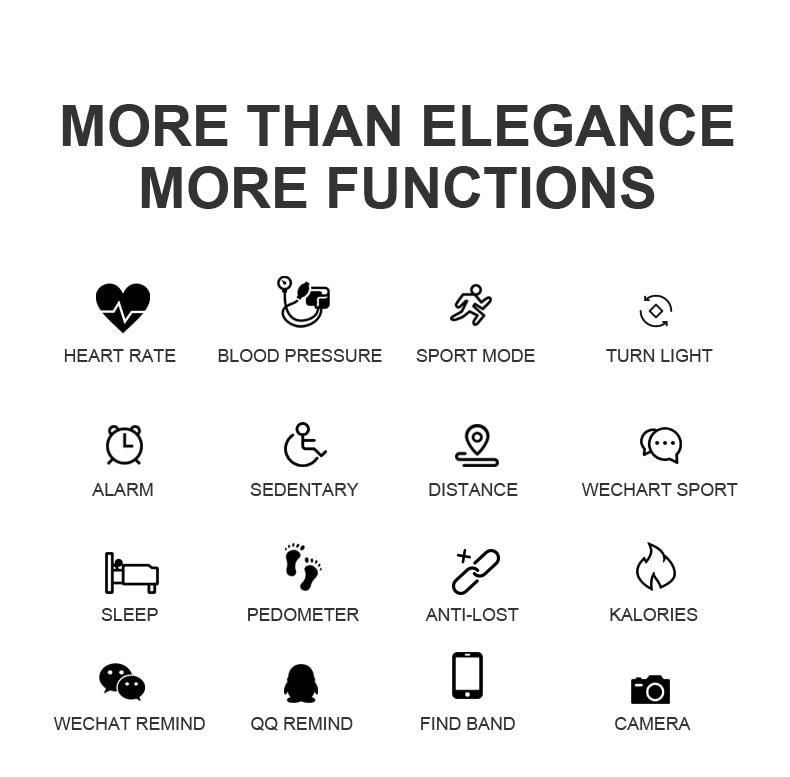 Heart Rate Monitoring Women Waterproof Smart Bluetooth Smartwatch For IOS & Android