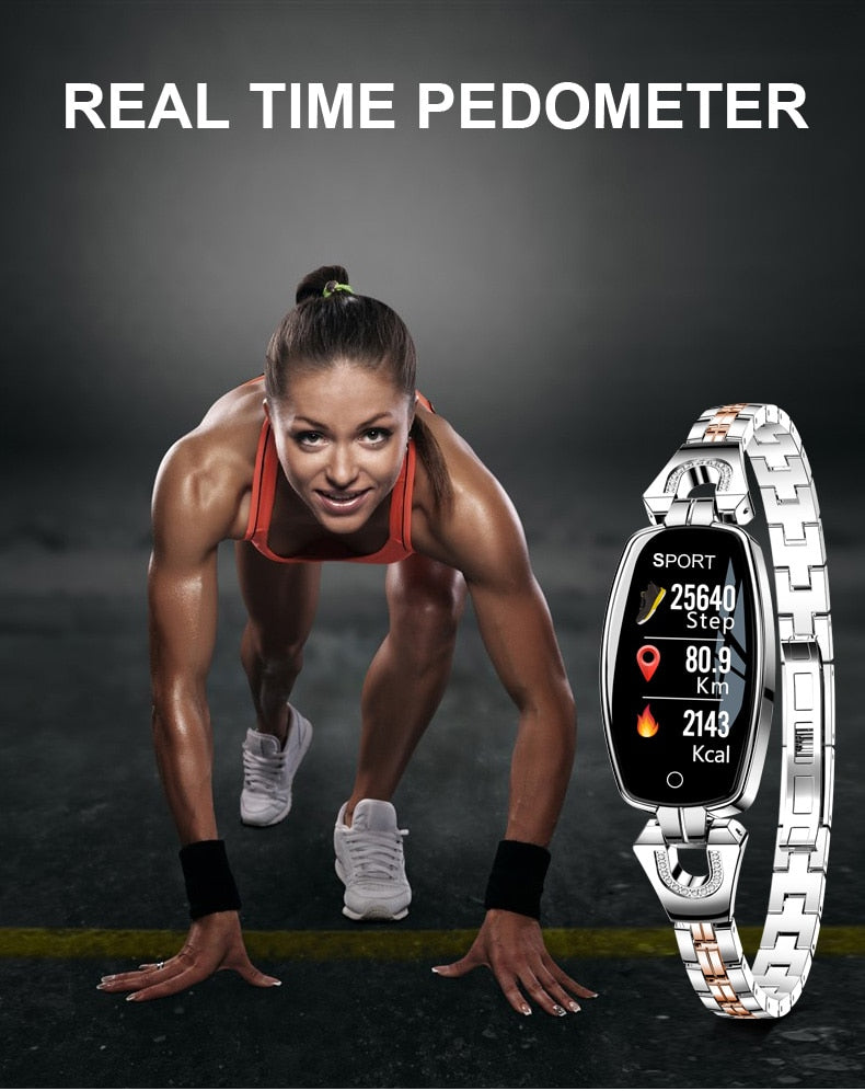 Heart Rate Monitoring Women Waterproof Smart Bluetooth Smartwatch For IOS & Android