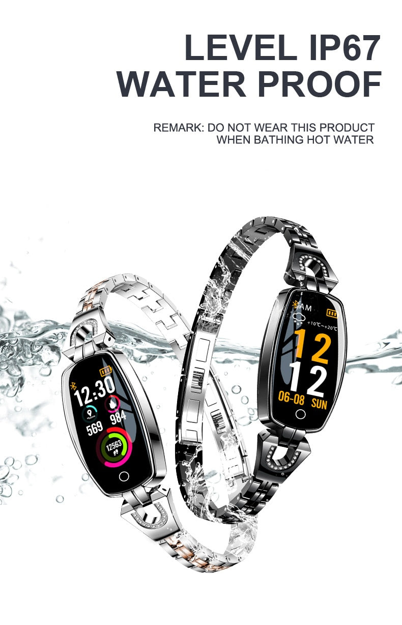Heart Rate Monitoring Women Waterproof Smart Bluetooth Smartwatch For IOS & Android