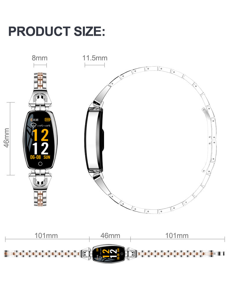 Heart Rate Monitoring Women Waterproof Smart Bluetooth Smartwatch For IOS & Android