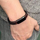 Pure Leather Mens Gorgeous Red &Black Mixed Bracelet