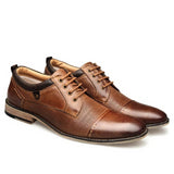 Pure Leather Lace Up Men Breathable Oxford Shoe