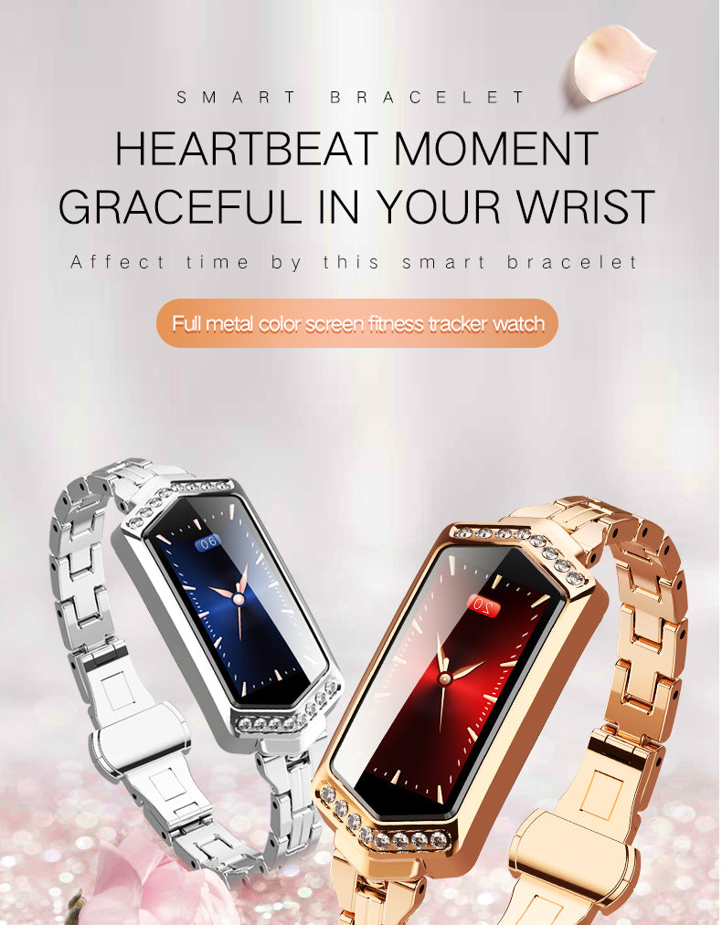 Dual Mood Blood Pressure & Heart Rate Monitoring Ladies  Bluetooth Smartwatch