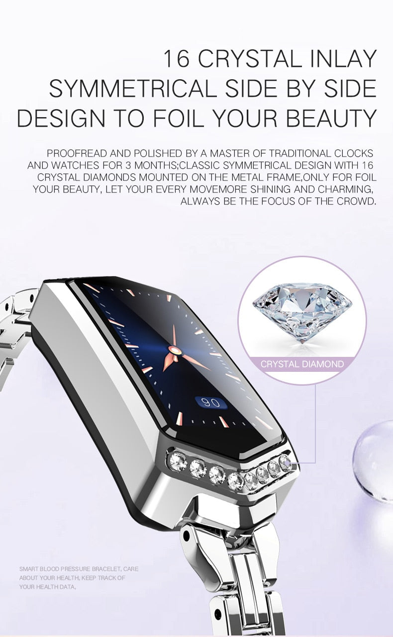 Dual Mood Blood Pressure & Heart Rate Monitoring Ladies  Bluetooth Smartwatch