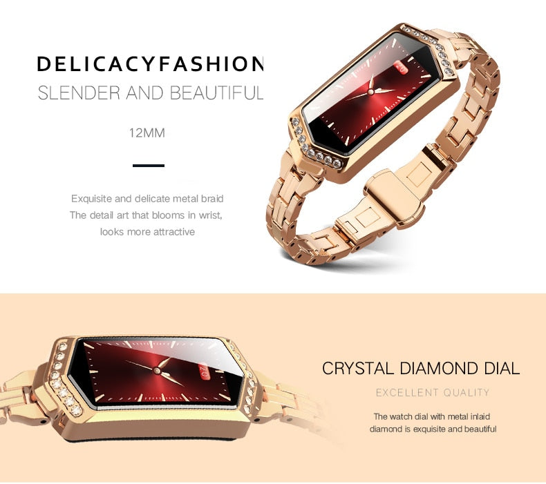 Dual Mood Blood Pressure & Heart Rate Monitoring Ladies  Bluetooth Smartwatch