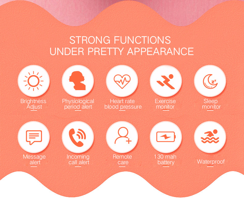 Dual Mood Blood Pressure & Heart Rate Monitoring Ladies  Bluetooth Smartwatch