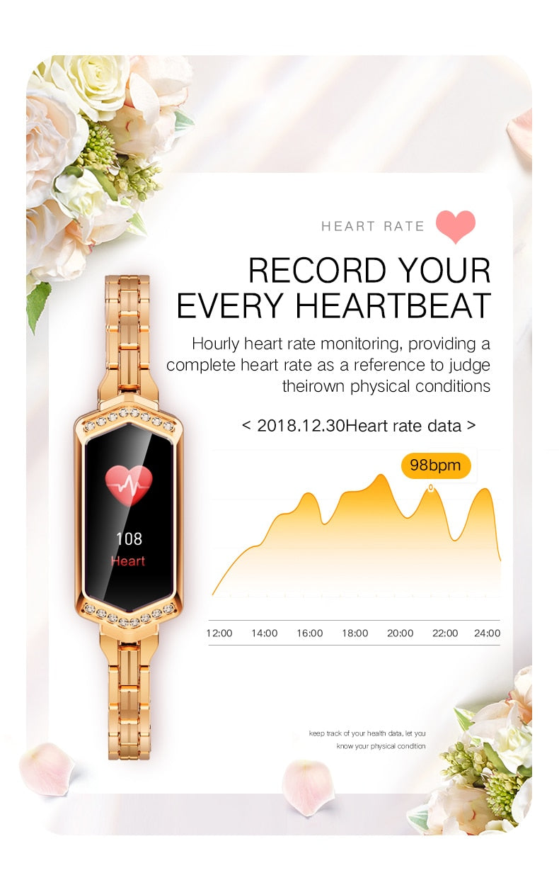 Dual Mood Blood Pressure & Heart Rate Monitoring Ladies  Bluetooth Smartwatch