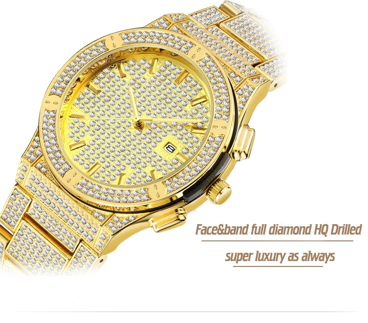 Analog Water Resistant Full Diamond Watch