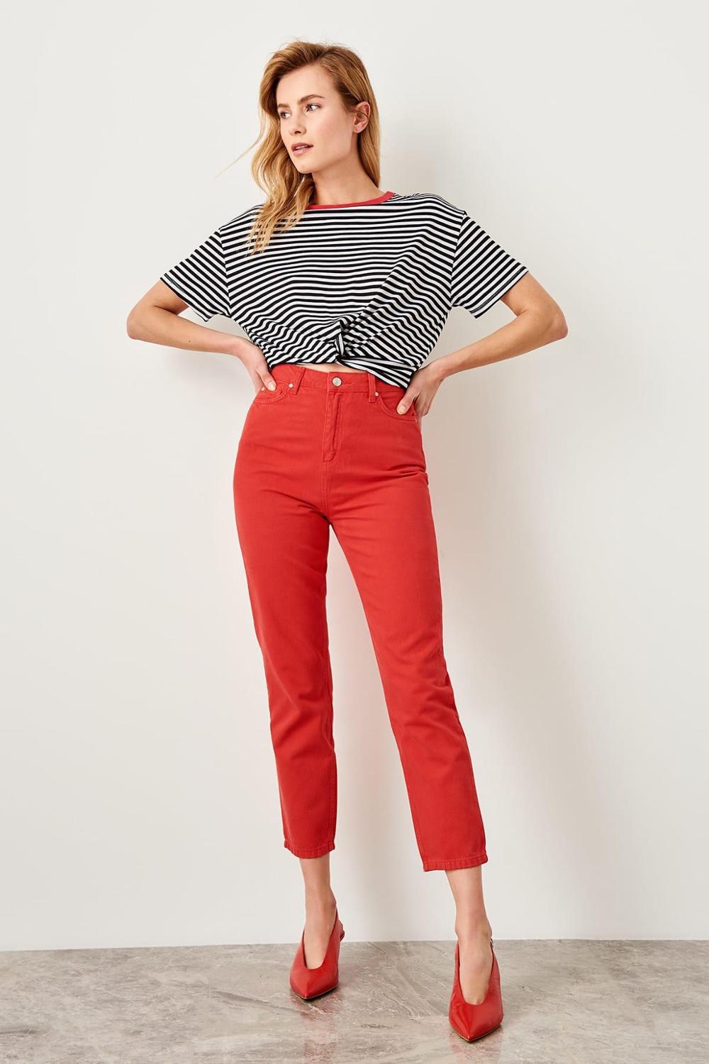 Elegant Khaki High Waist Mom Jeans For Regular Wear To Special Event
