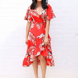 Premium Quality Designed Ladies Chiffon Ruffle Loose Summer Dress