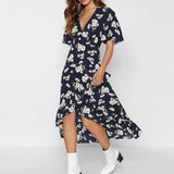 Premium Quality Designed Ladies Chiffon Ruffle Loose Summer Dress