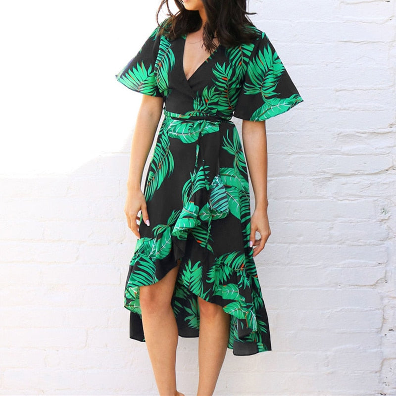 Premium Quality Designed Ladies Chiffon Ruffle Loose Summer Dress