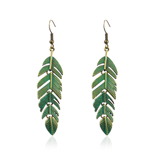 Boho Style Drop Down Vintage Leaves Tassel