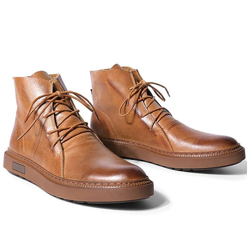 Winter Authentic Leather Lace Up Casual Trend All Season Boot