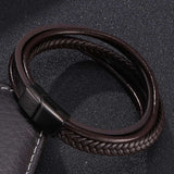 Pure Leather Men Multilayer Gorgeous Bracelet