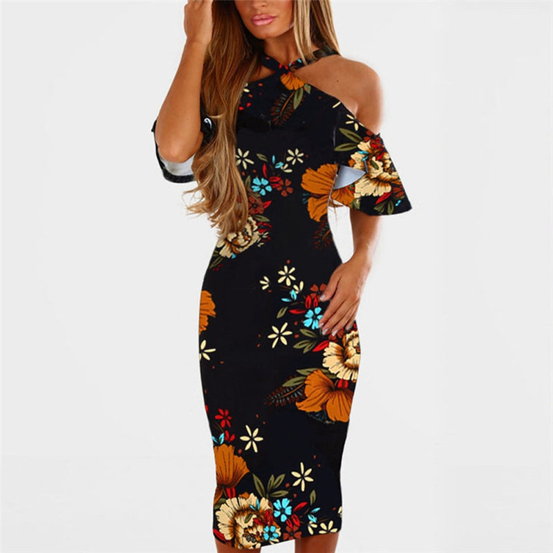 Backless Cross Off Shoulder Evening Party Sunday