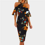 Backless Cross Off Shoulder Evening Party Sunday