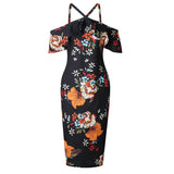 Backless Cross Off Shoulder Evening Party Sunday