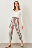 Red Stripe Belt Detail Pants