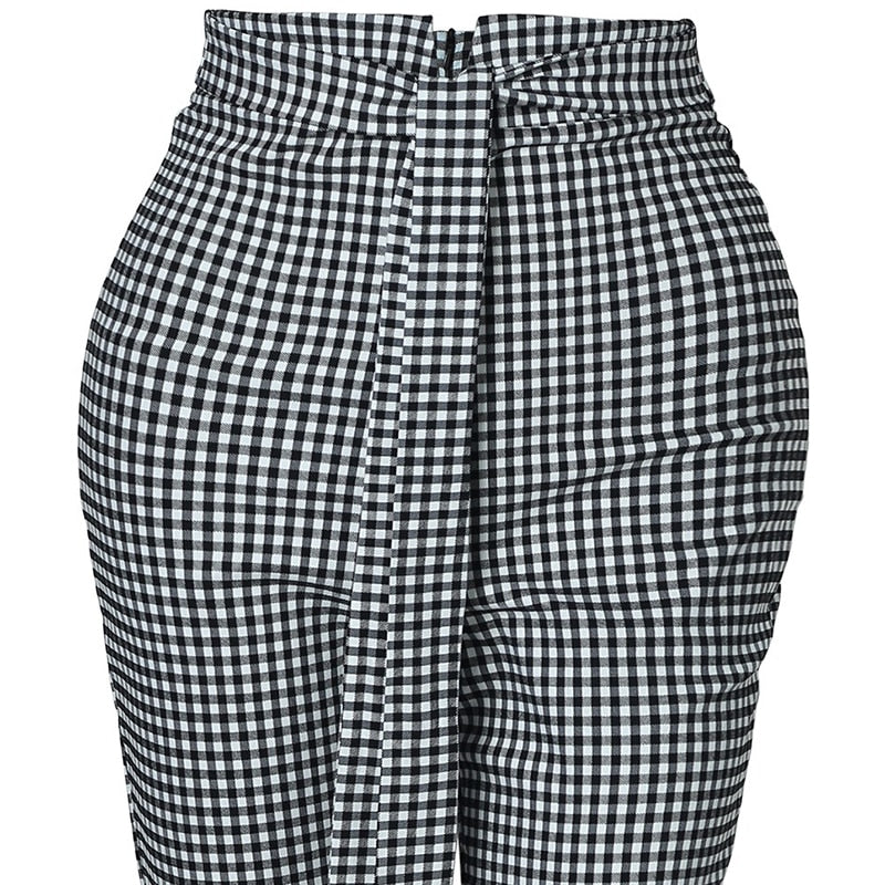 Finest British Style Ladies Grid Belted Casual High Street Pant