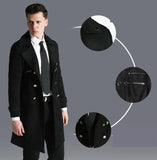 Double Breasted Adjustable Waist Long Winter Windproof Trench