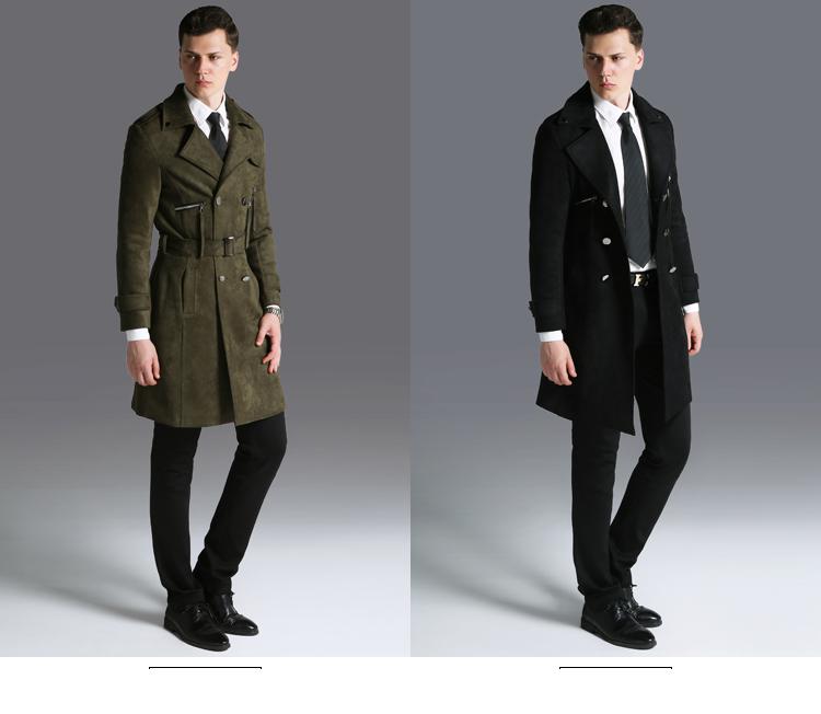 Double Breasted Adjustable Waist Long Winter Windproof Trench