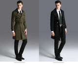 Double Breasted Adjustable Waist Long Winter Windproof Trench