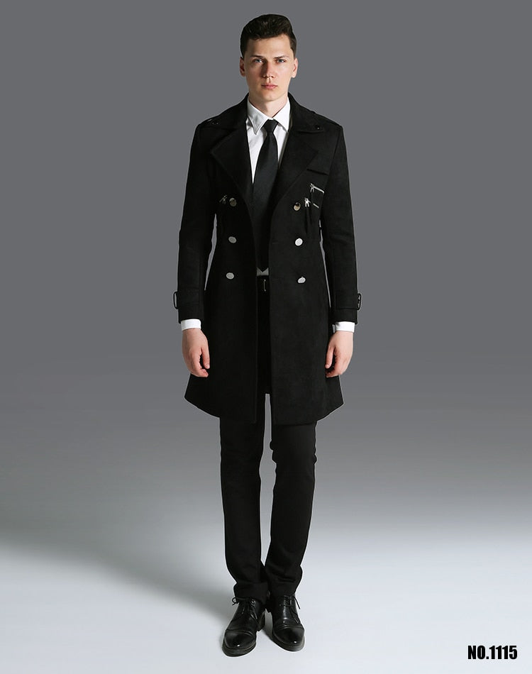 Double Breasted Adjustable Waist Long Winter Windproof Trench