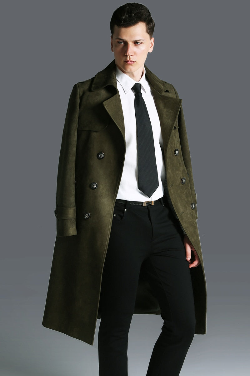 Double breasted Men Long Trench Coat The Cold Breaker