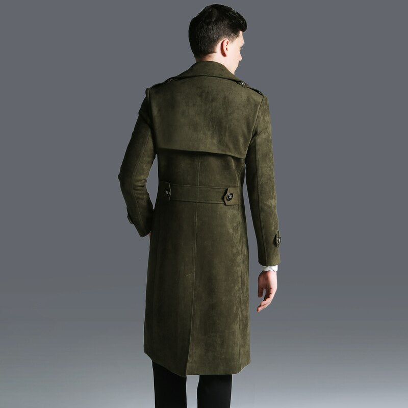 Double breasted Men Long Trench Coat The Cold Breaker
