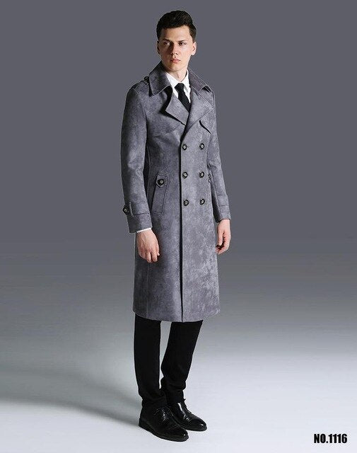 Double breasted Men Long Trench Coat The Cold Breaker