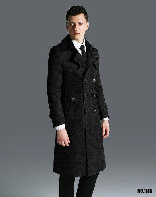 Double breasted Men Long Trench Coat The Cold Breaker