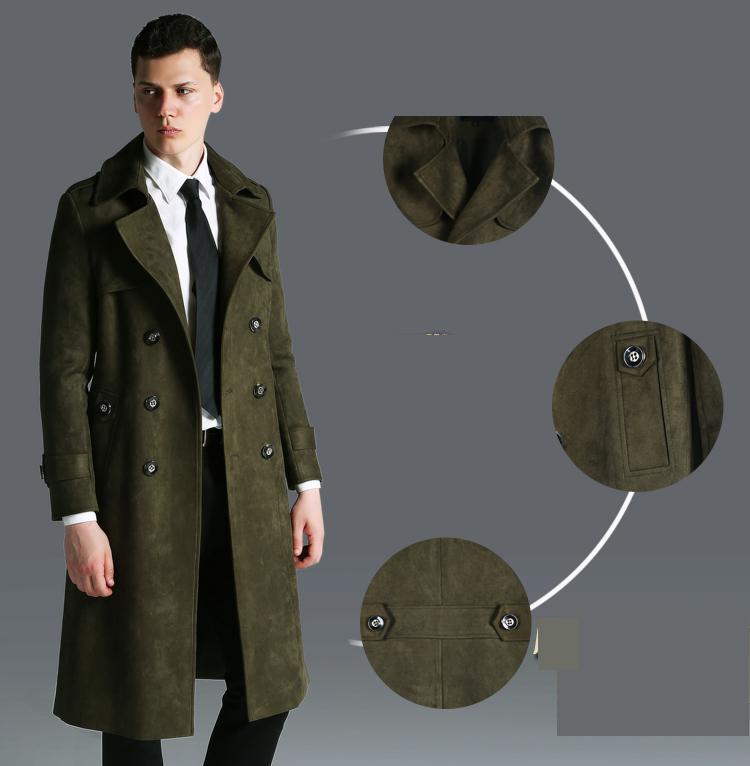 Double breasted Men Long Trench Coat The Cold Breaker