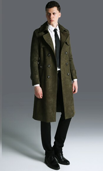 Double breasted Men Long Trench Coat The Cold Breaker
