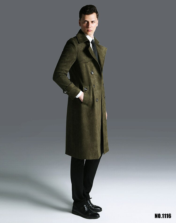 Double breasted Men Long Trench Coat The Cold Breaker