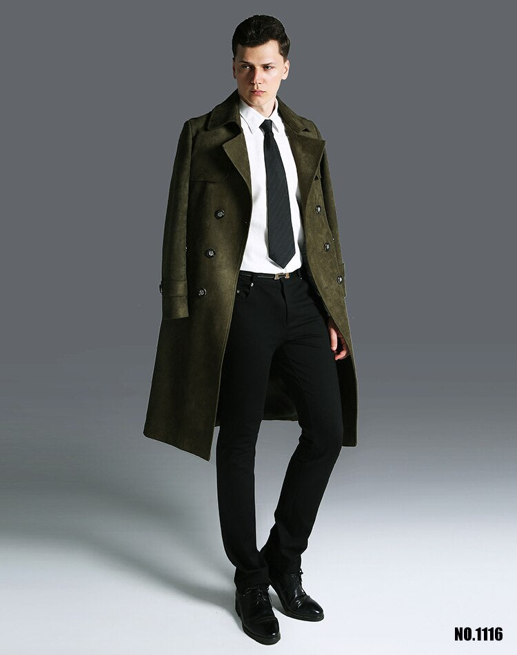 Double breasted Men Long Trench Coat The Cold Breaker