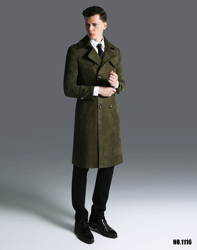 Double breasted Men Long Trench Coat The Cold Breaker