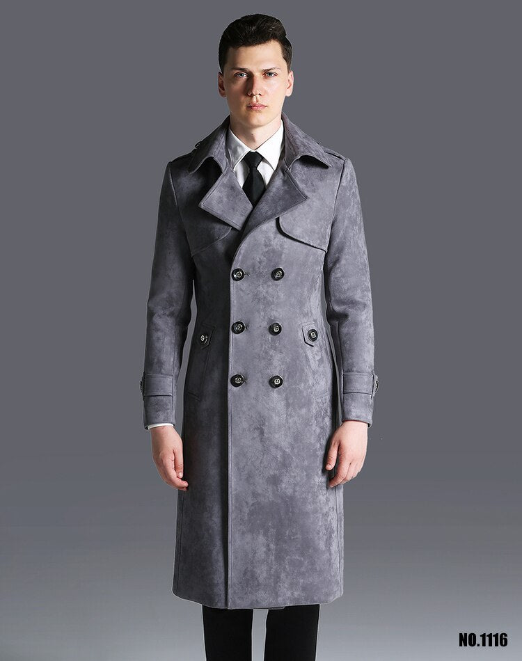Double breasted Men Long Trench Coat The Cold Breaker