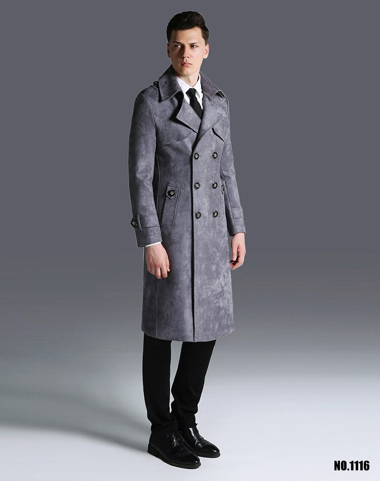 Double breasted Men Long Trench Coat The Cold Breaker