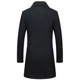 Mens Single Breasted Warmer Woolen Trench Coat