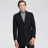 Mens Single Breasted Warmer Woolen Trench Coat
