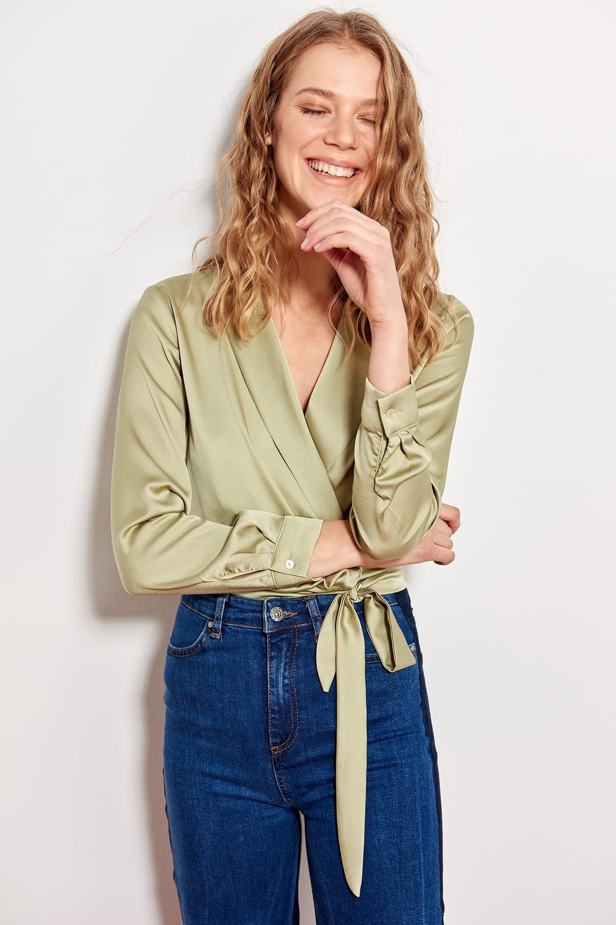 Mint Double Breasted Collar Body Ladies Summer To Autumn Street Wear Pants